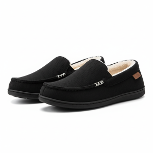 Soft Moccasin Slippers With Anti Slip Rubber Sole