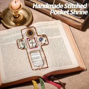 pocket shrine WithSilver cross included Inside